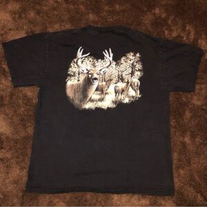 Black Deer Graphic Forrest Hills Resort  Short-Sleeve Men's T-Shirt